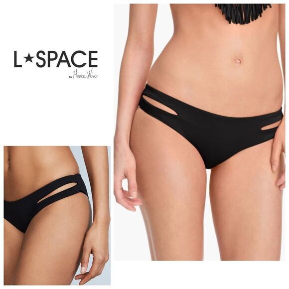 L*SPACE black bikini bottoms. Size x-small. Retails $80 - Picture 1 of 12